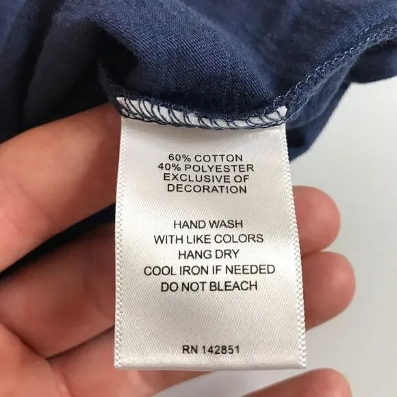 NWT Rebecca Malone Women's 3/4 Sleeve Decorative Pocket Top Blue Silver Large - Picture 7 of 10